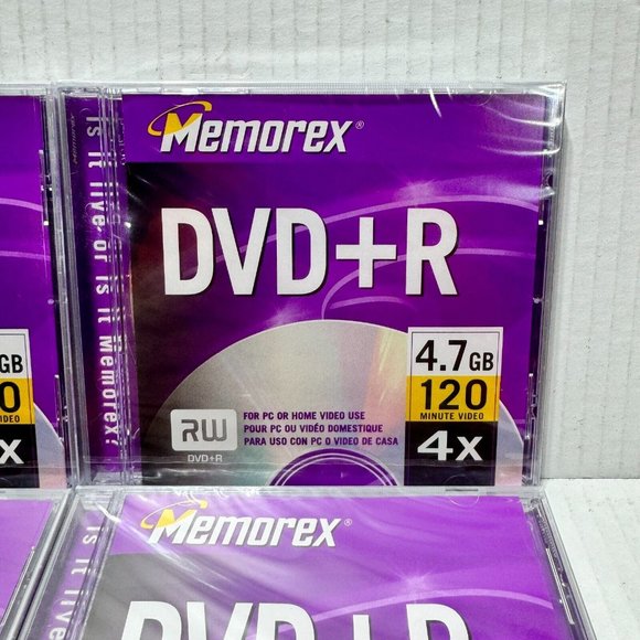(4-Pack) Memorex DVD+R 4.7GB 120 Min Video Discs Bulk Lot - Recordable Media ๐ - Picture 3 of 4